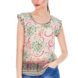 Bluza femei, multicolora, cu maneca scurta, Roh