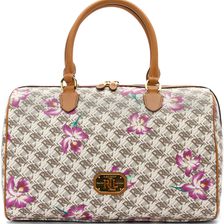 Ralph Lauren Dobson Barrell Satchel Natural/Orchid Print