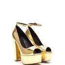 Incaltaminte Femei CheapChic So Groovy Shiny Chunky Platforms Gold