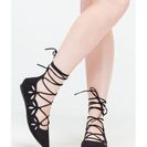 Incaltaminte Femei CheapChic Share The Love Lace-up Cut-out Flats Black