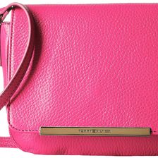 Tommy Hilfiger Jamie - Pebble Leather Flap Crossbody Fuchsia