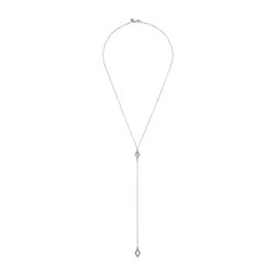 Rebecca Minkoff Two Diamond Y Necklace Rhodium/Crystal/Opal