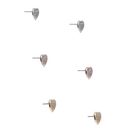 Bijuterii Femei GUESS Tri-Tone Logo Heart Stud Earrings Set multi