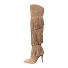 Incaltaminte Femei Chinese Laundry Chance Over the Knee Fringe Boot Grey