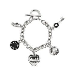 Bijuterii Femei GUESS Silver-Tone Charm Bracelet silver
