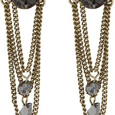 Free Press Pear Chain Drop Earrings BLACK DMND-BRASS