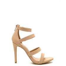 Incaltaminte Femei CheapChic Level Up Faux Nubuck Strappy Heels Nude