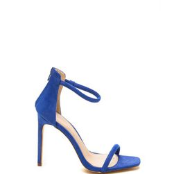 Incaltaminte Femei CheapChic Just One Faux Suede Ankle Strap Heels Blue