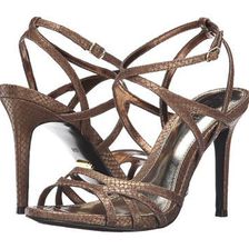 Incaltaminte Femei LAUREN Ralph Lauren Talulla Antique Gold Metallic Debossed Faux Snake Leather