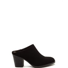 Incaltaminte Femei CheapChic Slip Away Chunky Faux Suede Mule Heels Black