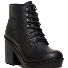 Incaltaminte Femei Hunter Original Block Heel Lace-Up Waterproof Boot BLK