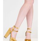 Incaltaminte Femei CheapChic 90s Baby Velvet Platform Chunky Heels Mustard