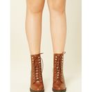 Incaltaminte Femei Forever21 Lace-Up Ankle Booties Tan