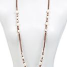 Bijuterii Femei Givenchy Faux Pearl Chainlink Long Necklace BROWN GOLD