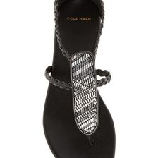 Incaltaminte Femei Cole Haan Abbe Woven Sandal BLK-WHT CM