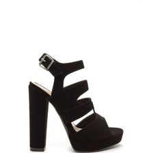 Incaltaminte Femei CheapChic Strappy Days Chunky Caged Platform Heels Black