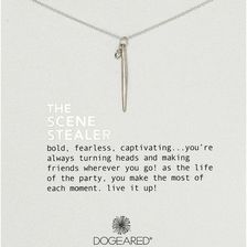 Dogeared The Scene Stealer Spear and Bead Necklace Sterling Silver