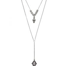 Bijuterii Femei Forever21 Etched Faux Stone Necklace Set Bsilver