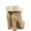 Incaltaminte Femei CheapChic Fur Your Own Good Chunky Booties Nude