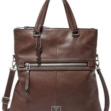 Fossil Dawson Leather Foldover Tote ESPRESSO