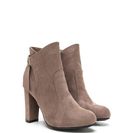 Incaltaminte Femei CheapChic Bow Ahead Chunky Faux Suede Booties Taupe