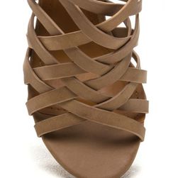 Incaltaminte Femei CheapChic Pull Together Woven Faux Leather Heels Natural