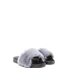 Incaltaminte Femei CheapChic Fur Life Flatform Slide Sandals Grey
