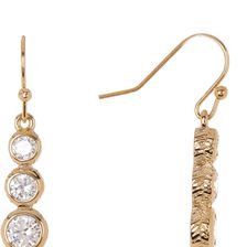Cole Haan 12K Gold Plated Tiered CZ Drop Earrings GOLDT