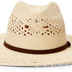Ralph Lauren Open-Weave Straw Panama Hat Natural