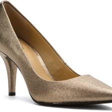 Michael Kors MK Flex Mid Pump Nickel Metallic Saffiano