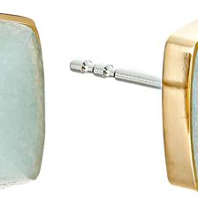 Michael Kors Blush Rush Semi Precious Pyramid Stud Earrings Gold/Mint