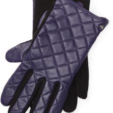Ralph Lauren Quilted Leather Tech Gloves Deep Purple