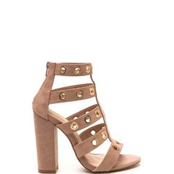 Incaltaminte Femei CheapChic Hole-d It Together Chunky Caged Heels Mauve