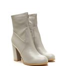 Incaltaminte Femei CheapChic Swaggy Strut Chunky Faux Leather Booties Ltgrey