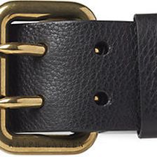 Ralph Lauren Double-Prong Calfskin Belt Black