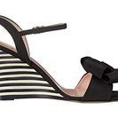 Incaltaminte Femei Kate Spade New York Iballa Black GrosgrainBlackWhite Stripe Stack Heel