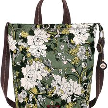 Sakroots Artist Circle Campus Tote Olive Flower Power