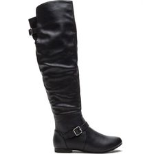 Incaltaminte Femei CheapChic Ride On Faux Leather Buckled Boots Black