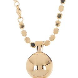 Cole Haan 12K Gold Plated Round Stone Pendant Necklace GOLDT