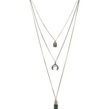 Bijuterii Femei Forever21 Faux Crystal Layered Necklace Bsilvergreen