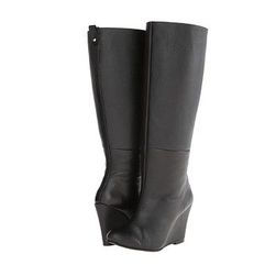 Incaltaminte Femei Fitzwell Wedgy Plain Wide Calf Black Leather