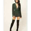 Bijuterii Femei Forever21 V-Neck Belted Romper Emerald