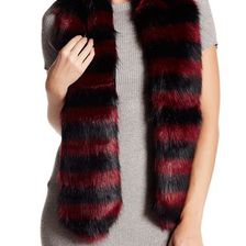 Accesorii Femei Free Press Two-Tone Faux Fur Scarf BLACK-RED