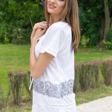 Bluza femei, alba, cu broderie, Roh