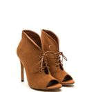 Incaltaminte Femei CheapChic Take A Plunge Lace-up Faux Suede Booties Tan