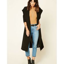 Bijuterii Femei Forever21 Hooded Longline Coat Black