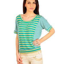 Bluza femei, verde, cu maneca scurta, RVL