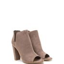 Incaltaminte Femei CheapChic Notch So Fast Chunky Peep-toe Booties Taupe