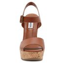 Incaltaminte Femei Steve Madden Eda Wedge Sandal Cognac