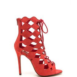 Incaltaminte Femei CheapChic Chic Exposure Caged Cut-out Heels Coral